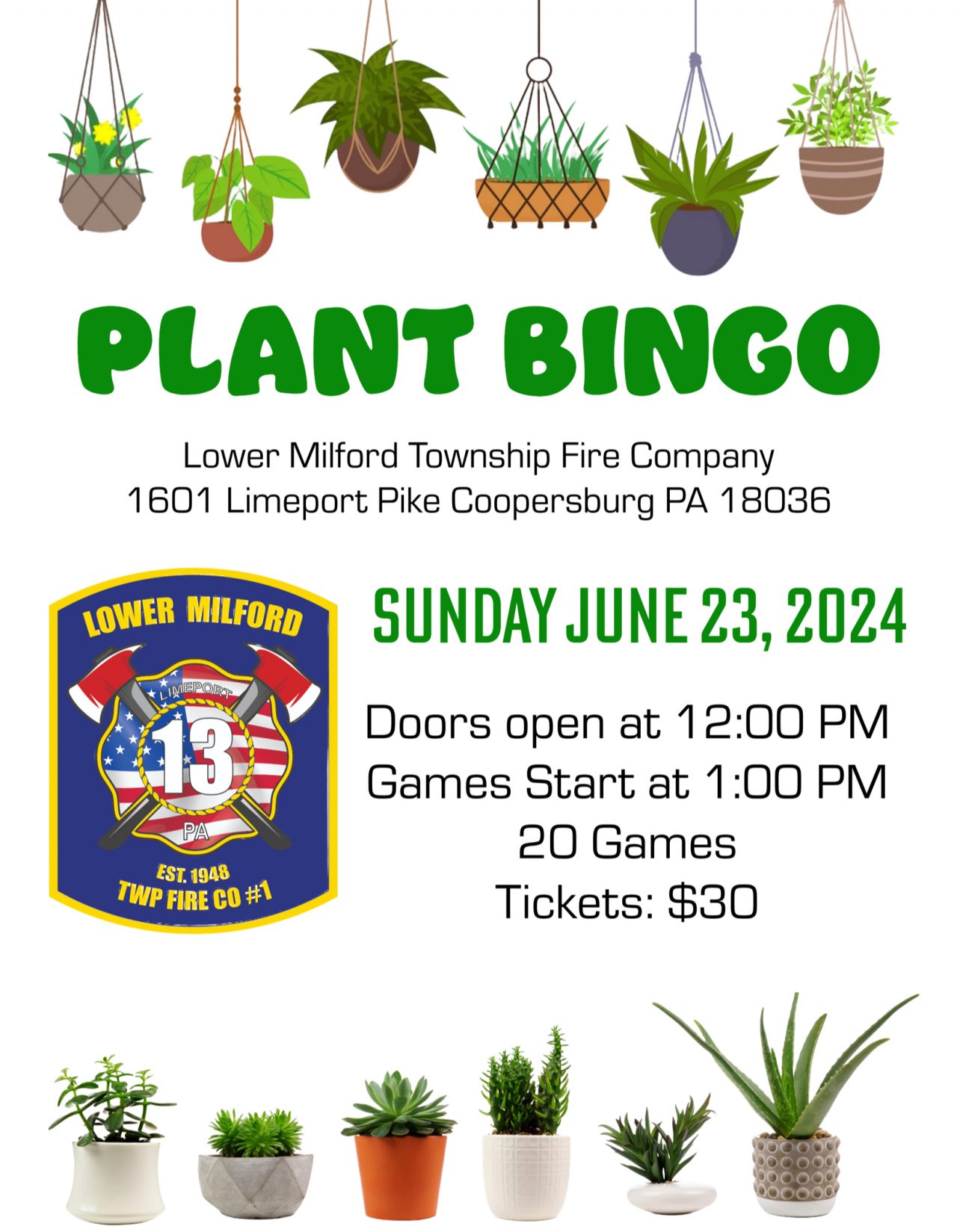 Plant Bingo Lower Milford Township Fire Co.1